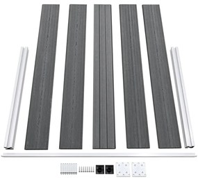 Painel de vedação para jardim 353x106 cm WPC cinzento