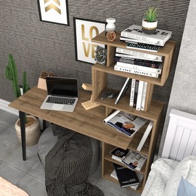Mesa de Estudo Vina - Cor Nogueira - 133x55x146,4 cm