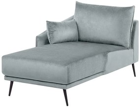 Sofá de canto direito em veludo cinzento com iluminação LED VARDE Beliani