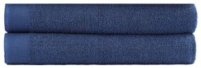 vidaXL Conj. toalhas banho 2 pcs algodão 450 g 100x150 cm azul-marinho