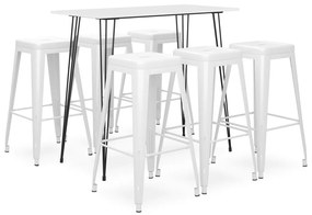 vidaXL 7 pcs conjunto de bar branco