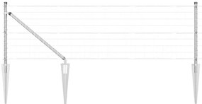 Cerca Euro da com 7 postes espinhos, 0,4 x 10m, em aço galvanizado