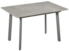 HOMCOM Mesa de Sala de Jantar Retangular Mesa de Cozinha Extensível para 4-6 Pessoas com Pés de Metal e Almofadas Ajustáveis