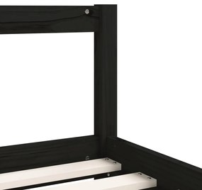 Estrutura de cama infantil 80x200 cm pinho maciço preto