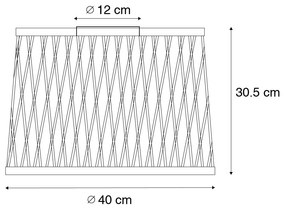 Candeeiro de teto rural rattan 40 cm IP44 - Calamus Rústico