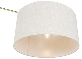 Candeeiro de pé dourado com abajur cinza claro 50 cm regulável - Editor Design,Moderno