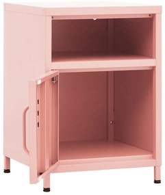 Mesa de cabeceira 35x35x51 cm aço rosa
