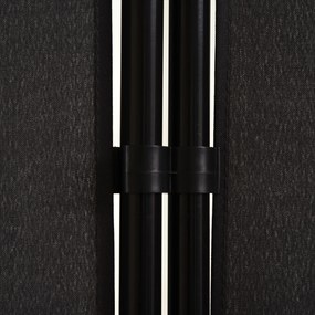 Biombo de 3 Paineis Separador de Ambientes Dobrável Biombo de Privacidade com 6 Pés de Metal 253x50x182 cm Preto