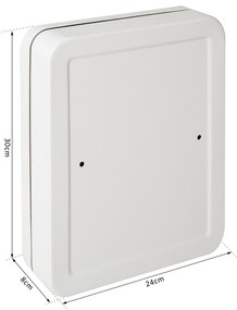 HOMCOM Chaveiro 45 Ganchos Chaveiro de Parede Caixa de Segurança com Fechadura Etiquetas 30x24x7,5 cm Aço
