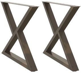 Pés para mesa de jantar 2 peças aço natural 90x(72-73,3) cm aço