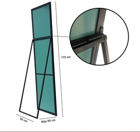 Espelho Cheval Cool – Preto – 50x170x60 cm