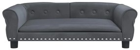 Cama para cães 95x55x30 cm veludo cinzento-escuro