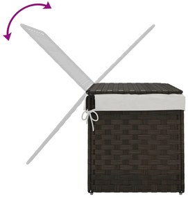 Cesto roupa suja c/ tampa 55,5x35x34 cm vime PE castanho-escuro