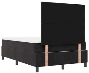 Cama Box com Colchão e Banco Preto 120x200 cm Veludo