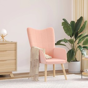 Cadeira Relaxante vidaXL Rosa em Tecido que Lembra Lã