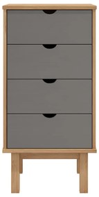 Armário gavetas OTTA 45x39x90 cm pinho maciço castanho/cinza
