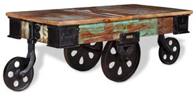 vidaXL Mesa de centro madeira recuperada 90x45x35 cm