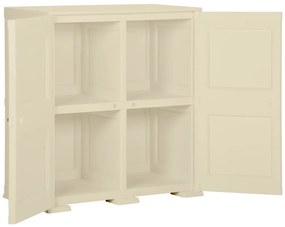 Armário de plástico 79x43x85,5 cm design de madeira branco nata