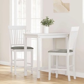 Bancos de bar com almofadões 2pcs madeira de seringueira maciça