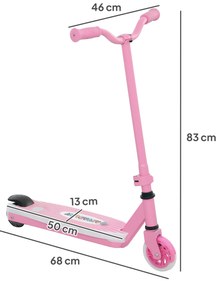 Trotinete Elétrica para Crianças Máx. 6 km/h Motor 80 W Autonomia Máxima 8 km com Luzes LED Travão Traseiro Rosa