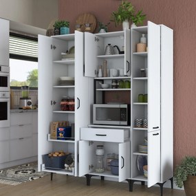 Armário Alto de Cozinha "Stella " - Branco - Design Moderno