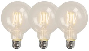 Conjunto de 3 lâmpadas LED de filamento E27 G95 4W 320lm 2700K