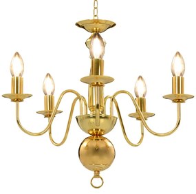 Lustre de 5 lâmpadas E14 dourado