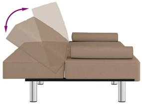 Sofá-cama c/ suporte para copos couro artificial cor cappuccino