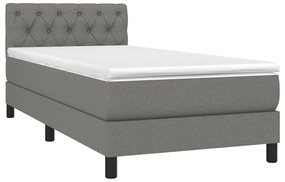 Cama com molas/colchão 80x200 cm tecido cinzento-escuro