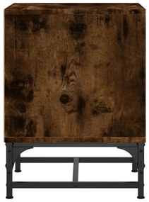 Mesa cabeceira c/ portas vidro 2 pcs 35x37x50cm carvalho fumado