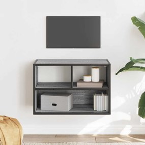 Móvel p/ TV 60x31x39,5 cm deriv. madeira/metal cinzento sonoma
