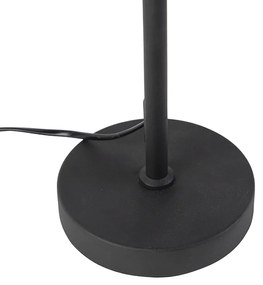 Candeeiro de Mesa Preto com Abajur de Veludo e Design de Folhas e Interior Dourado - Parte Clássico / Antigo,Moderno