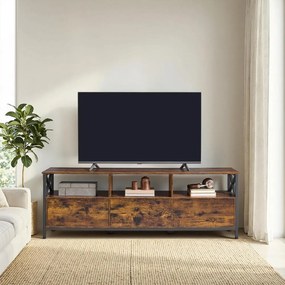 Móvel de TV até 65 polegadas 147 x 40 x 50 cm, com bastante espaço de arrumação castanho-preto