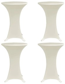 vidaXL Capa para mesa de pé elástica Ø60 cm 4 pcs cor creme
