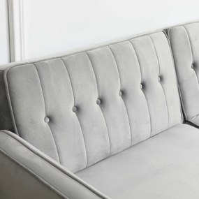 HOMCOM Sofá de 2 Lugares Convertível em Cama Estofado Aveludado com Encosto Ajustável e Pés de Madeira para Sala de Estar Escritório 189x81x83,5cm Cinza