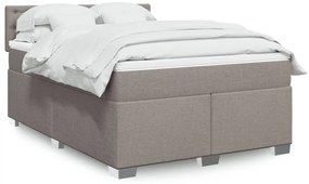 vidaXL Cama com molas/colchão 160x200 cm tecido castanho-acinzentado