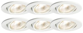 Conjunto de 6 focos embutidos brancos inclináveis - Cisco