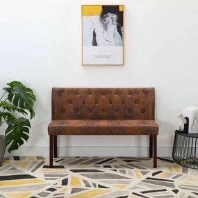 288573 vidaXL Banco 120 cm camurça artificial castanho