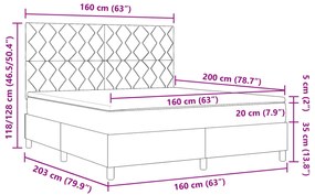Cama Box Spring com Colchão Creme 160x200 cm Tecido