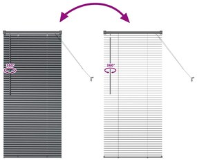 Persiana de Janela Cinzento-escuro 60 x 130 cm Alumínio