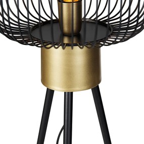 Candeeiro de pé design preto com dourado - Mayelle