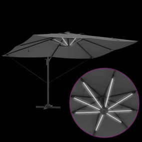 Parasol Cantilever Roma com LEDs Antracite 352x251x265 cm - Estrutura