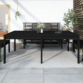 Mesa de jardim 203,5x100x76 cm madeira de pinho maciça preto
