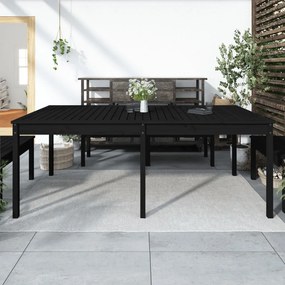 vidaXL Mesa de jardim 203,5x100x76 cm madeira de pinho maciça preto