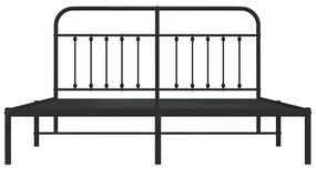 Estrutura de cama com cabeceira 183x213 cm metal preto