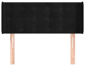 Cabeceira de cama c/ abas veludo 83x16x78/88 cm preto