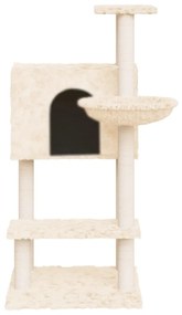 Árvore p/ gatos c/ postes arranhadores sisal 108,5 cm cor creme