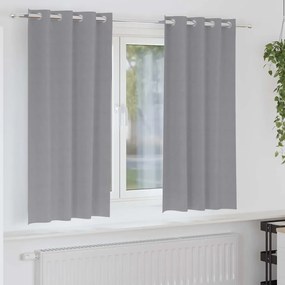 vidaXL Cortinas Blackout com Argolas 2 pcs Cinzento-claro 175 x 140 cm