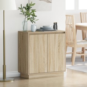 Buffet vidaXL com LED em Carvalho Sonoma - 71 x 34.5 x 75 cm - Feito d