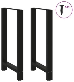 Pés para mesa de bar pretos 2 peças 60x(100-101) cm aço